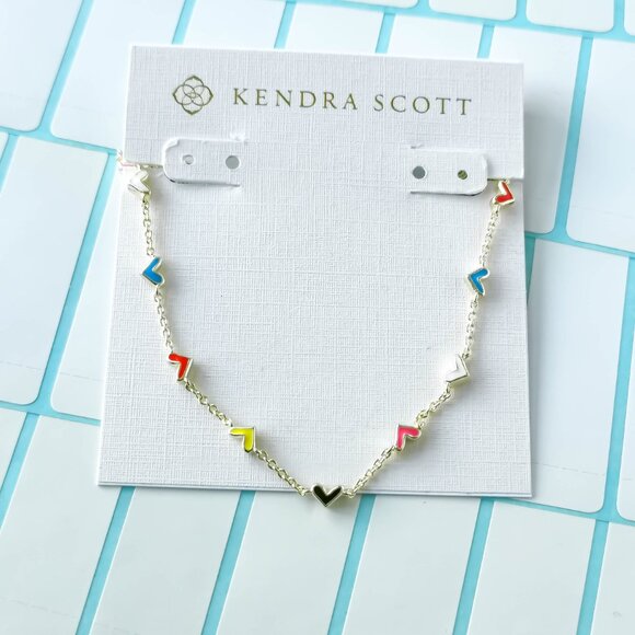 Kendra Scott Jewelry - Kendra Scott Haven Heart Multi Mix Enamel Gold Strand Necklace with dust bag
